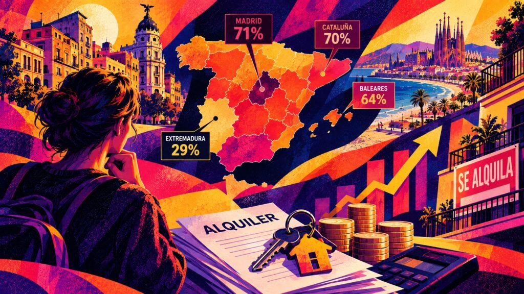 El mapa del alquiler en España: dónde pesa más sobre el salario el mapa del alquiler