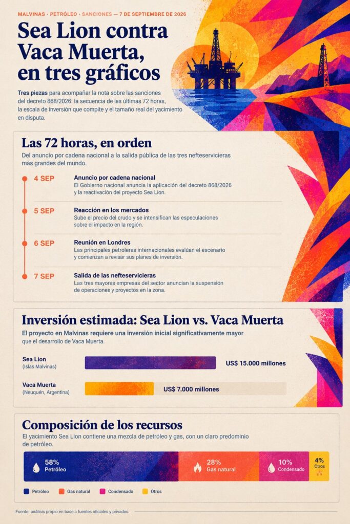 Sanciones de Milei: qué impacto real tienen en la economía argentina infografía de sea lion y vaca muerta