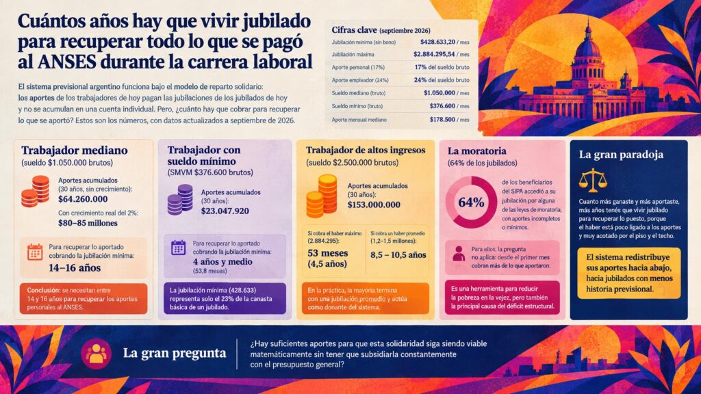 infografía sobre la economía de las pensiones en argentina